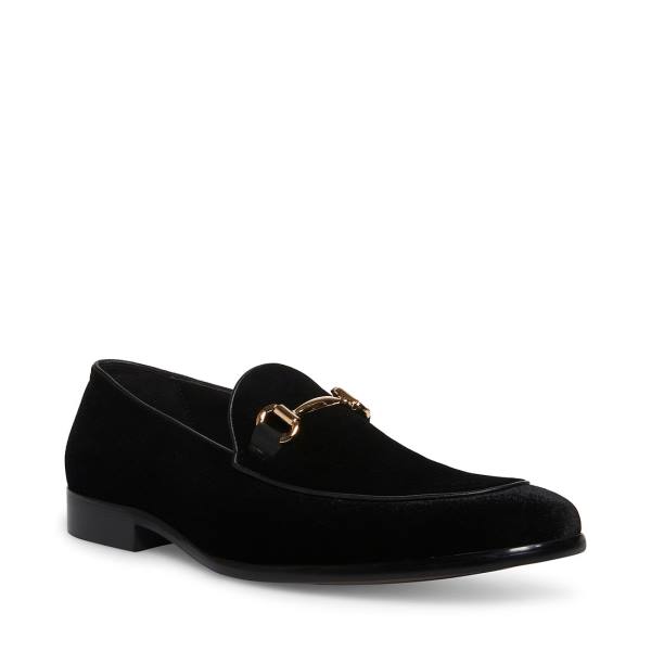 Steve Madden Diego-v Velvet Loafers Herre Svarte | SM-594WQ