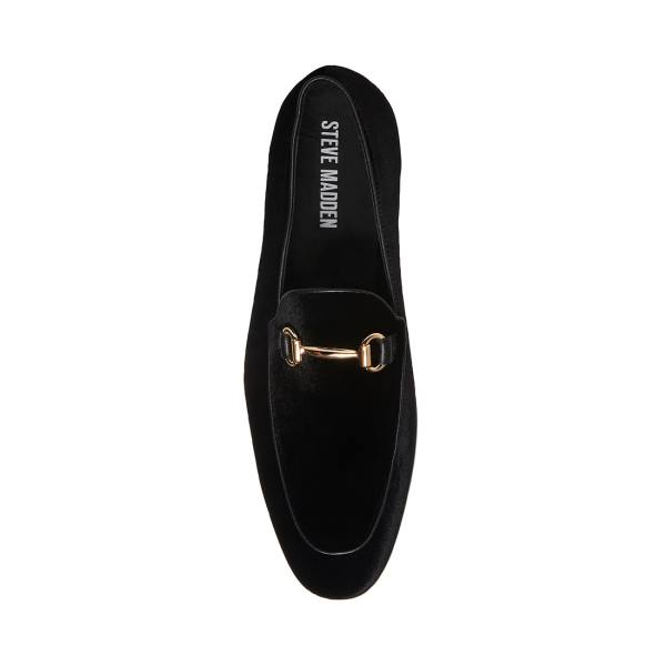 Steve Madden Diego-v Velvet Loafers Herre Svarte | SM-594WQ