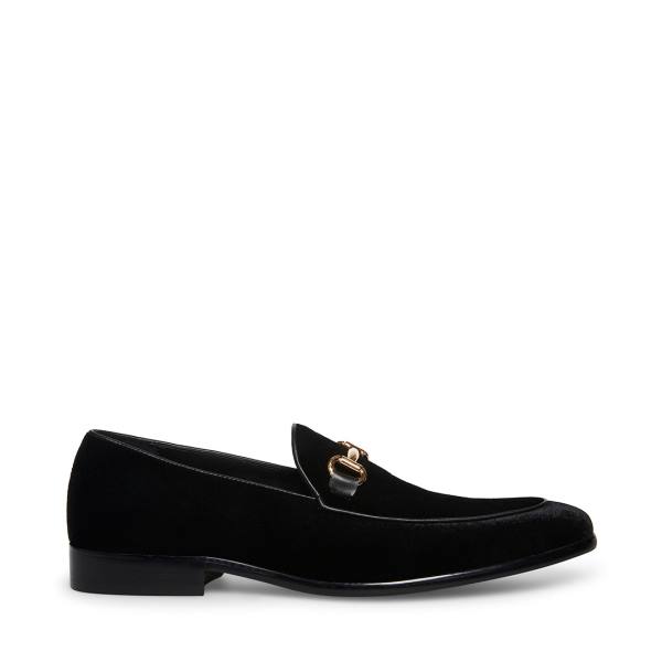 Steve Madden Diego-v Velvet Loafers Herre Svarte | SM-594WQ