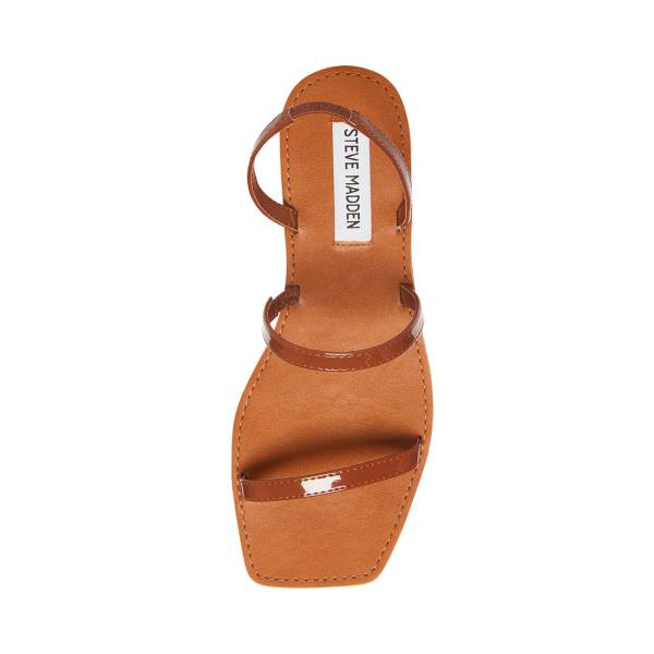 Steve Madden Direct Cognac Patent Sandaler Dame Brune | SM-406BR