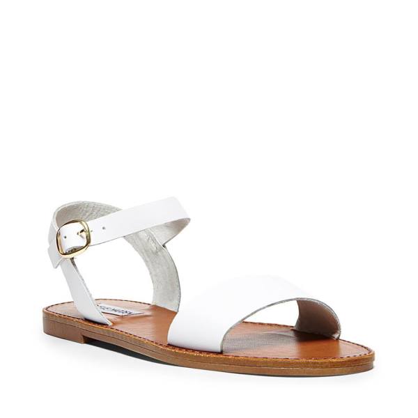 Steve Madden Donddi Lær Sandaler Dame Hvite | SM-721BS