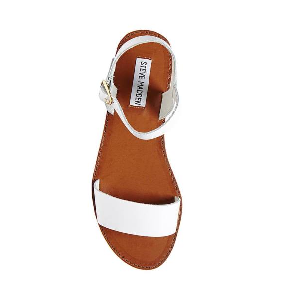 Steve Madden Donddi Lær Sandaler Dame Hvite | SM-721BS