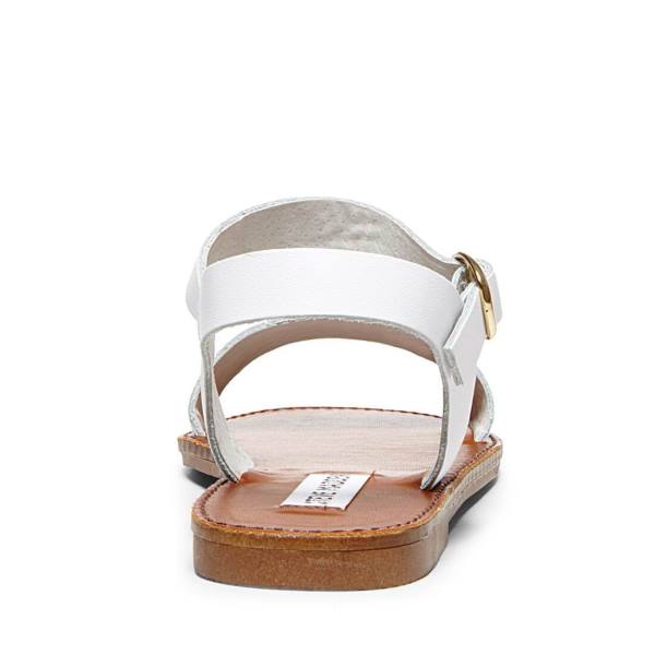 Steve Madden Donddi Lær Sandaler Dame Hvite | SM-721BS