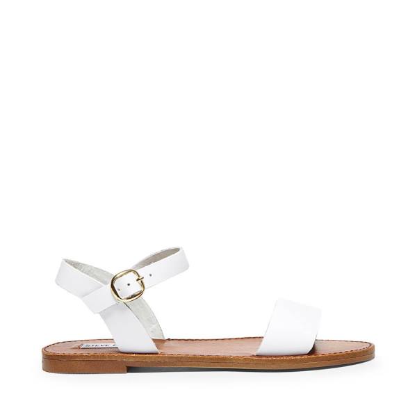 Steve Madden Donddi Lær Sandaler Dame Hvite | SM-721BS