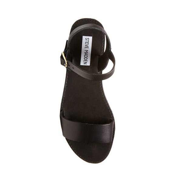 Steve Madden Donddi Lær Sandaler Dame Svarte | SM-613QB