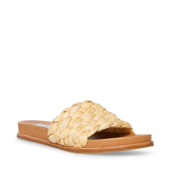 Steve Madden Dua Natural Raffia Sandaler Dame Beige | SM-679RM