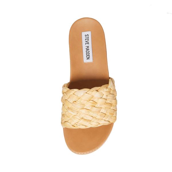 Steve Madden Dua Natural Raffia Sandaler Dame Beige | SM-679RM