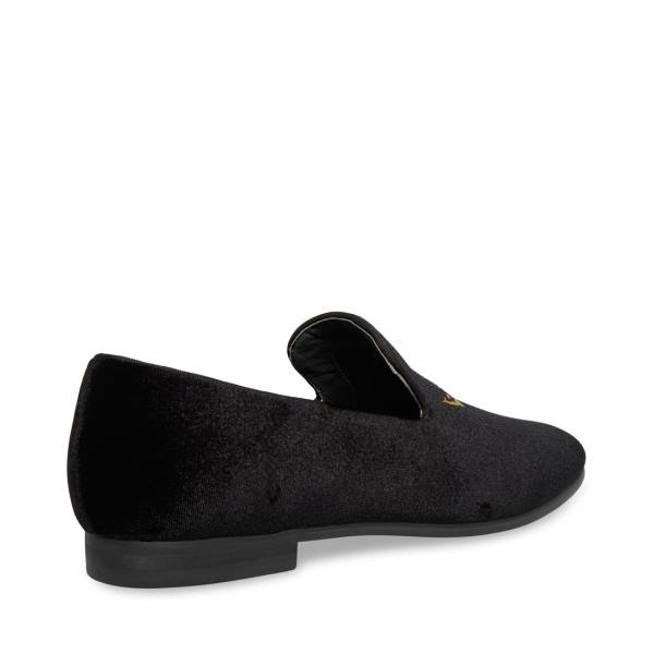 Steve Madden Edmund Velvet Pensko Herre Svarte | SM-913AL