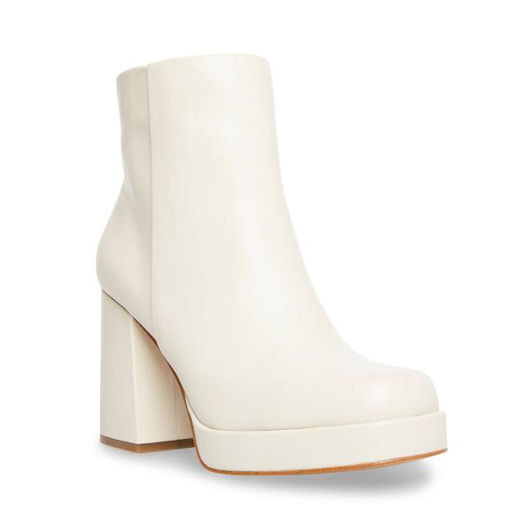 Steve Madden Edsel Bone Lær Ankelstøvletter Dame Beige | SM-985FV