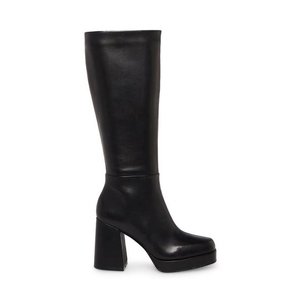 Steve Madden Elise Lær Støvler Dame Svarte | SM-642LK