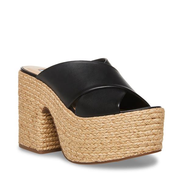 Steve Madden Elzie Heel Høye Hæler Dame Svarte | SM-381GQ