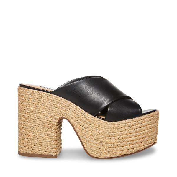 Steve Madden Elzie Heel Høye Hæler Dame Svarte | SM-381GQ