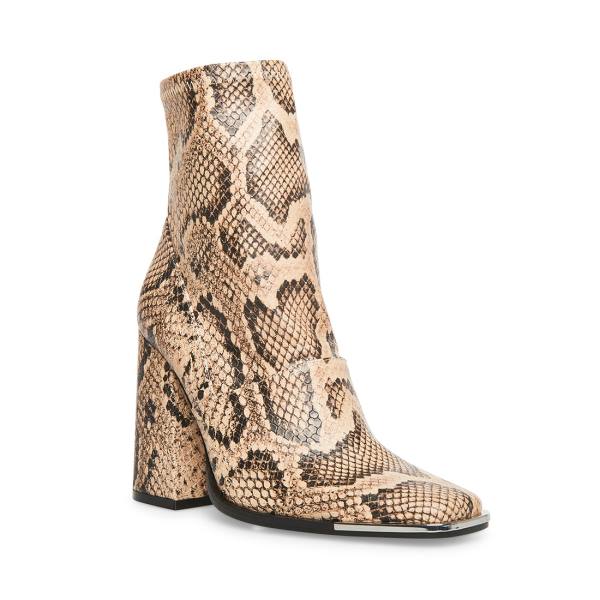 Steve Madden Excess Natural Snake Ankelstøvletter Dame Beige Slangeprint | SM-189CL