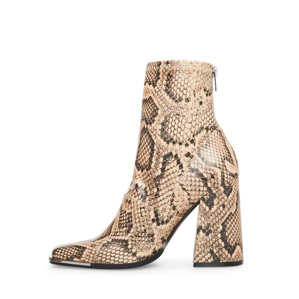 Steve Madden Excess Natural Snake Ankelstøvletter Dame Beige Slangeprint | SM-189CL