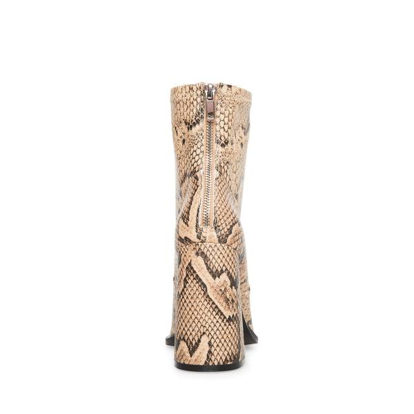 Steve Madden Excess Natural Snake Ankelstøvletter Dame Beige Slangeprint | SM-189CL