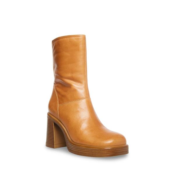 Steve Madden Fantsie Tan Lær Ankelstøvletter Dame Brune | SM-059TN