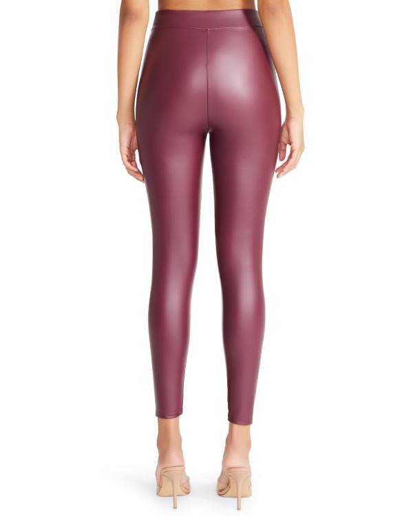 Steve Madden Faux Lær Burgundy Leggings Dame Burgunder | SM-934XI