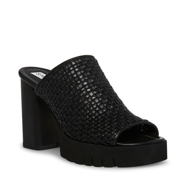 Steve Madden Fayth Lær Heel Høye Hæler Dame Svarte | SM-135IX