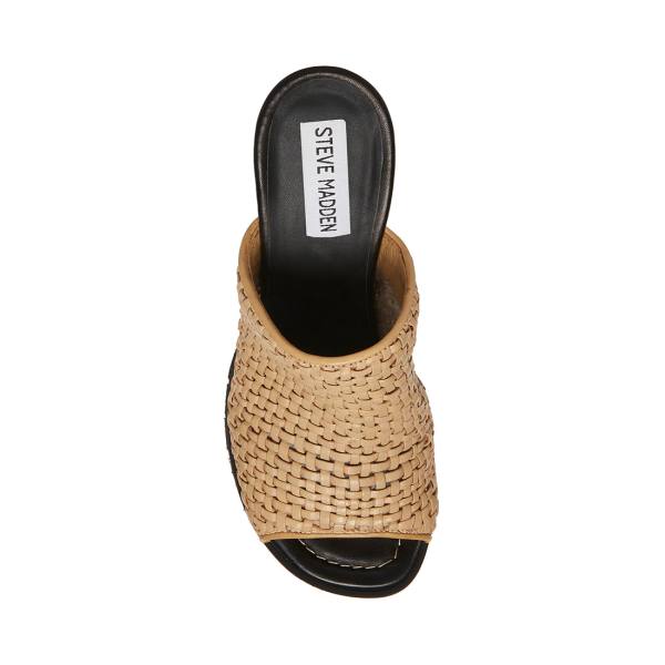 Steve Madden Fayth Sand Lær Heel Høye Hæler Dame Brune | SM-402RK