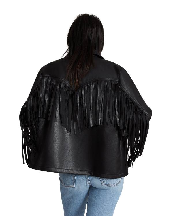 Steve Madden Fringe Jakke Dame Svarte | SM-275OK