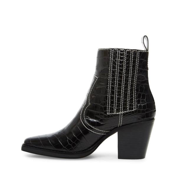 Steve Madden Geniva Crocodile Ankelstøvletter Dame Svarte | SM-178FB