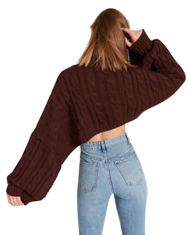 Steve Madden Genser Poncho Topper Dame Brune | SM-792KG