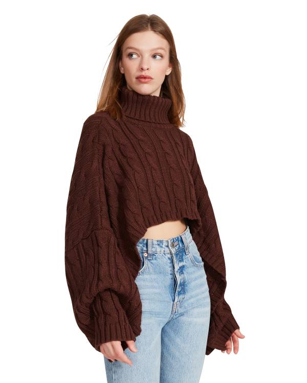 Steve Madden Genser Poncho Topper Dame Brune | SM-792KG