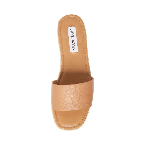 Steve Madden Gloriana Tan Sandaler Dame Brune | SM-795QA