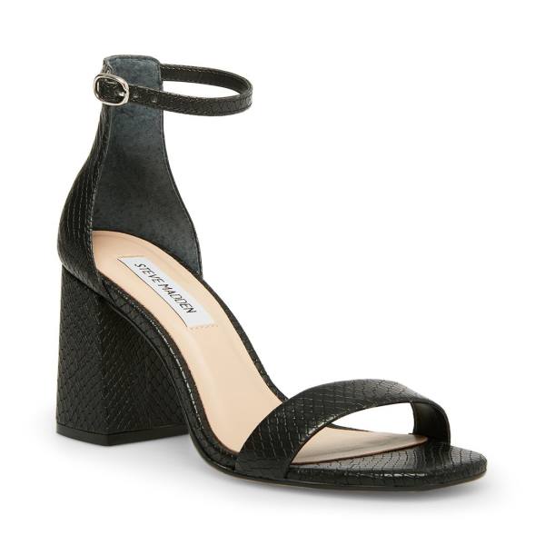 Steve Madden Gracelynn Snake Heel Høye Hæler Dame Svarte Slangeprint | SM-462UR