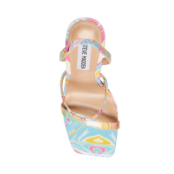 Steve Madden Grade Baby Heel Høye Hæler Dame Blå Multicolor | SM-689WD