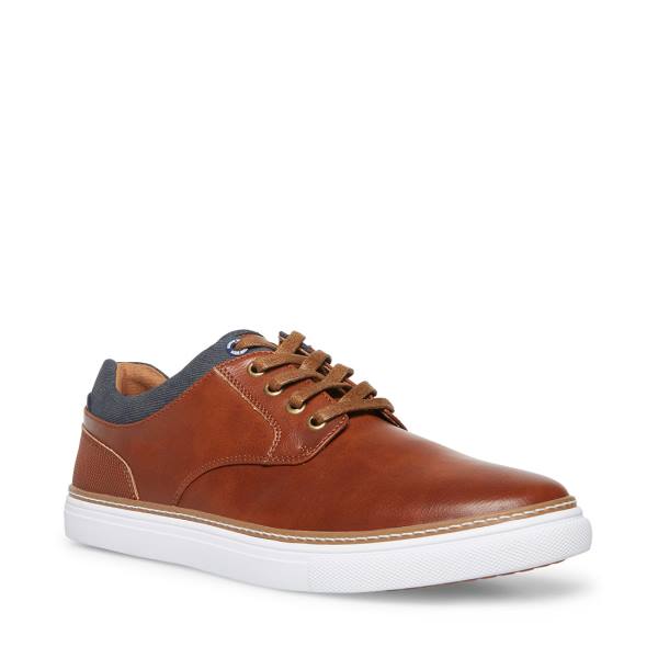 Steve Madden Gully Tan Lær Joggesko Herre Brune | SM-018ZQ