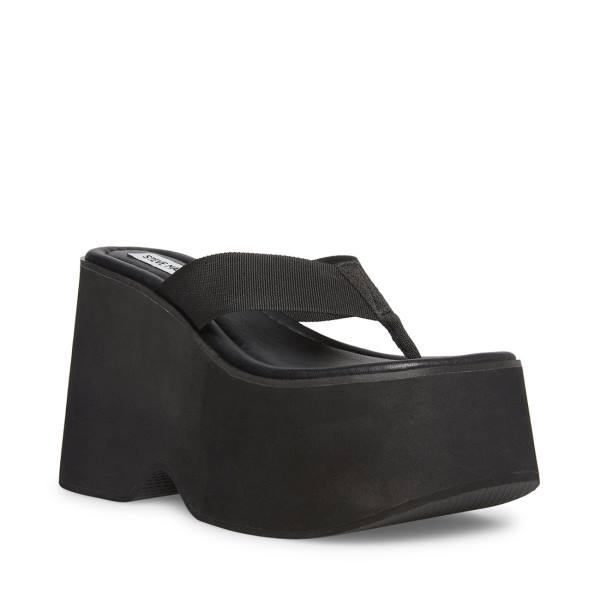 Steve Madden Gwen Sandaler Dame Svarte | SM-264HZ