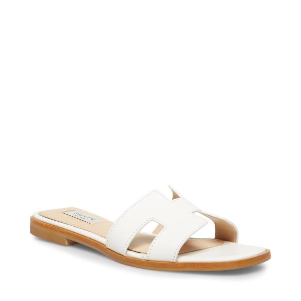 Steve Madden Hadyn Lær Sandaler Dame Hvite | SM-817GX