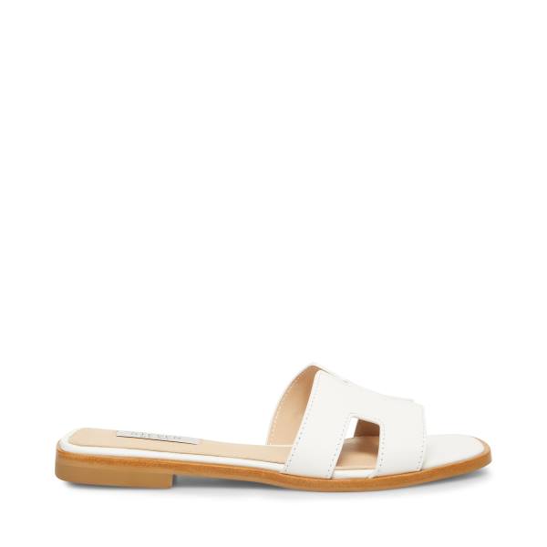 Steve Madden Hadyn Lær Sandaler Dame Hvite | SM-817GX