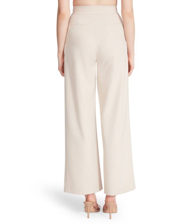 Steve Madden High Waisted Trouser Ivory Bukser Dame Hvite | SM-951HI