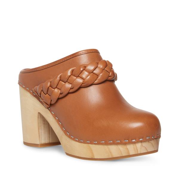 Steve Madden Highland Cognac Lær Heel Høye Hæler Dame Brune | SM-591YM