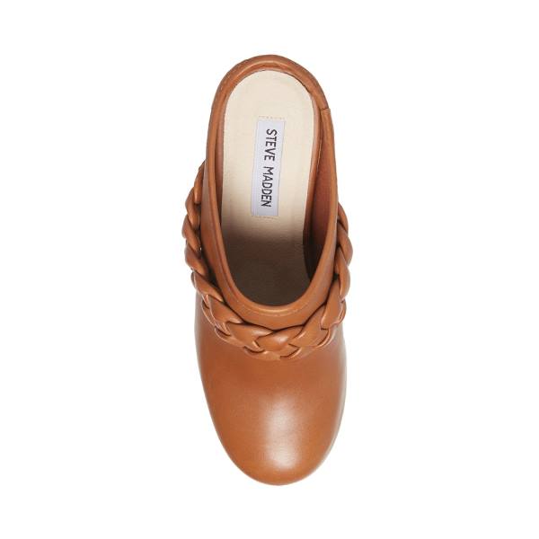 Steve Madden Highland Cognac Lær Heel Høye Hæler Dame Brune | SM-591YM