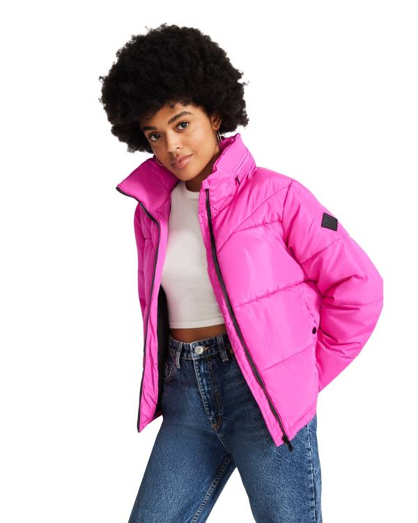 Steve Madden Hot Puffer Jakke Dame Rosa | SM-943YH