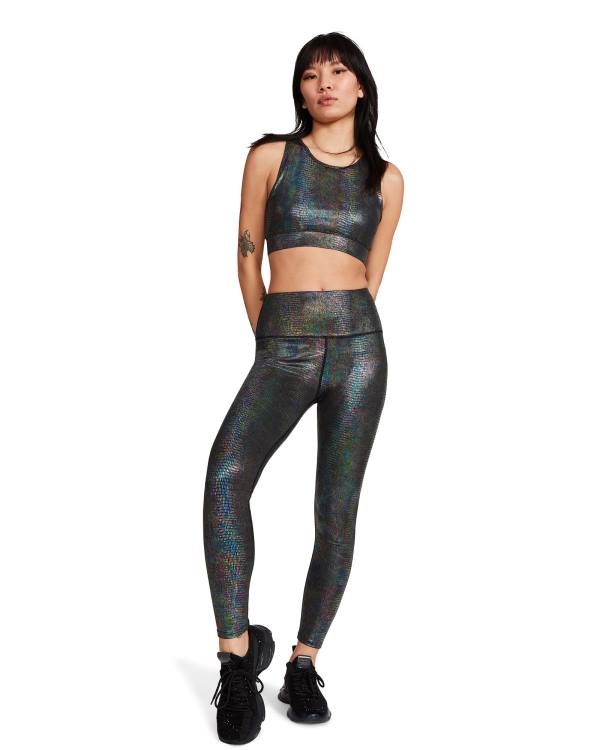 Steve Madden Iridescent Leggings Dame Svarte | SM-823AM