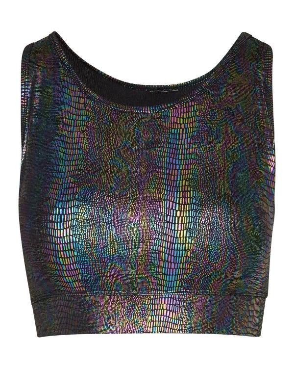 Steve Madden Iridescent Sports Bra Topper Dame Svarte | SM-741ES