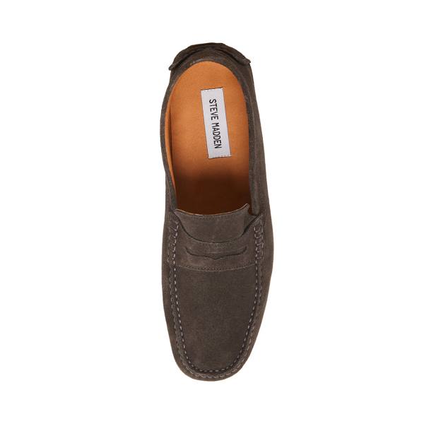 Steve Madden Italo Semsket Skinn Loafers Herre Mørke Grå | SM-391TF