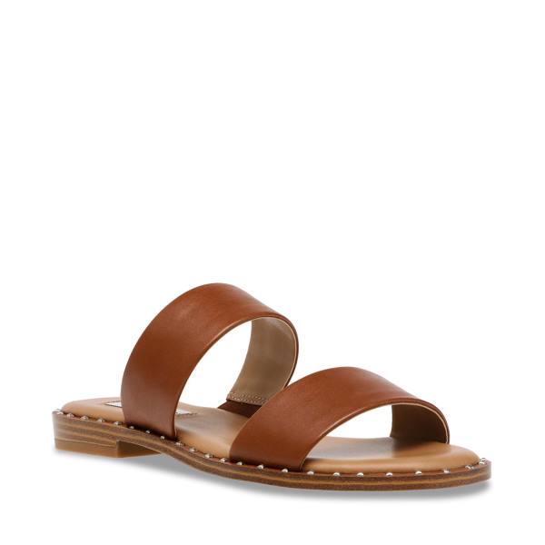 Steve Madden Ivara Cognac Lær Sandaler Dame Brune | SM-278FU