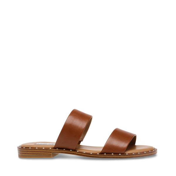 Steve Madden Ivara Cognac Lær Sandaler Dame Brune | SM-278FU