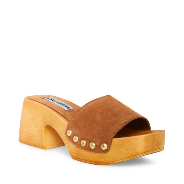 Steve Madden Izzy Semsket Skinn Sandaler Dame Brune | SM-637CV