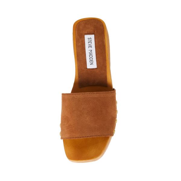 Steve Madden Izzy Semsket Skinn Sandaler Dame Brune | SM-637CV