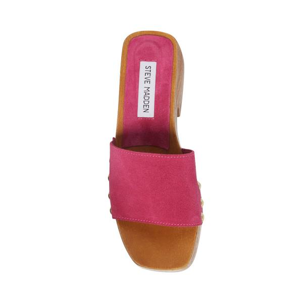 Steve Madden Izzy Semsket Skinn Sandaler Dame Rosa | SM-956KL