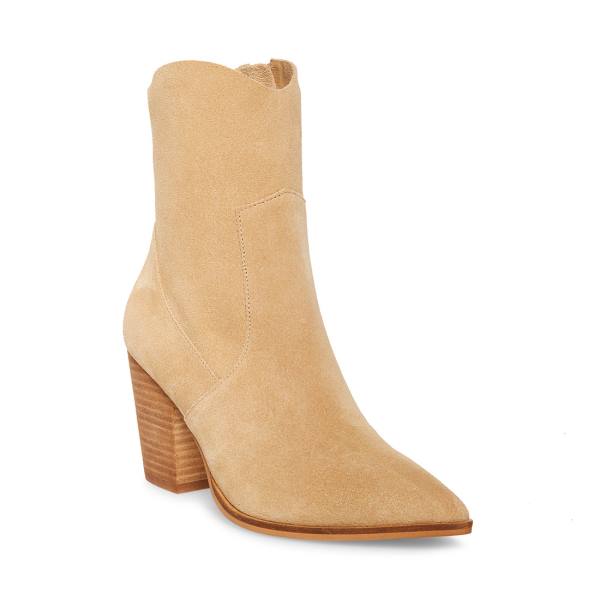 Steve Madden Janetta Sand Semsket Skinn Ankelstøvletter Dame Brune | SM-791LB