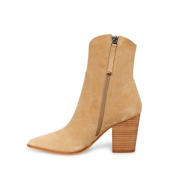 Steve Madden Janetta Sand Semsket Skinn Ankelstøvletter Dame Brune | SM-791LB