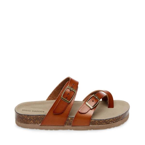 Steve Madden Jbeached Cognac Sandaler Barn Brune | SM-081BO