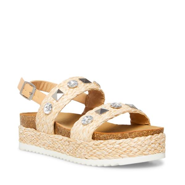 Steve Madden Jgemston Raffia Sandaler Barn Brune | SM-246XL